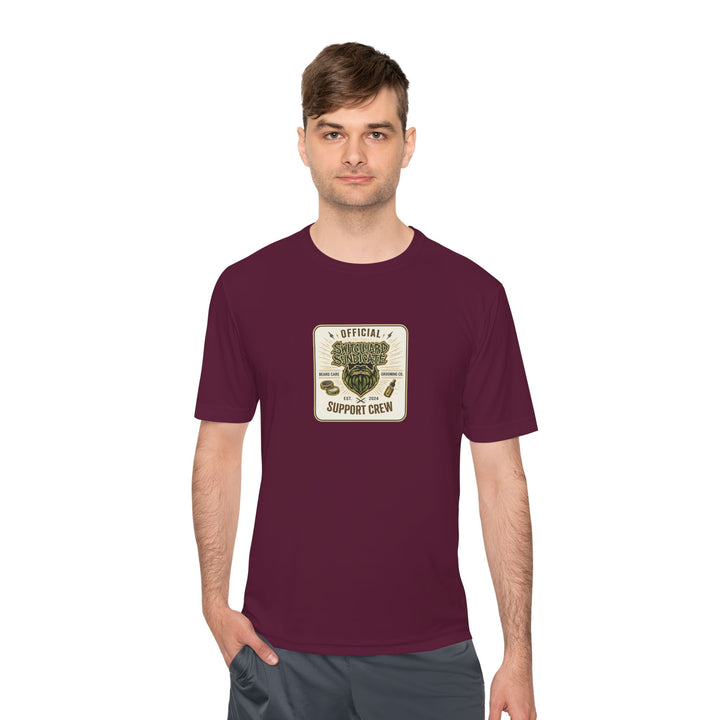 Support Crew Skull Tee — "Official Support Crew" Moisture-Wicking Shirt