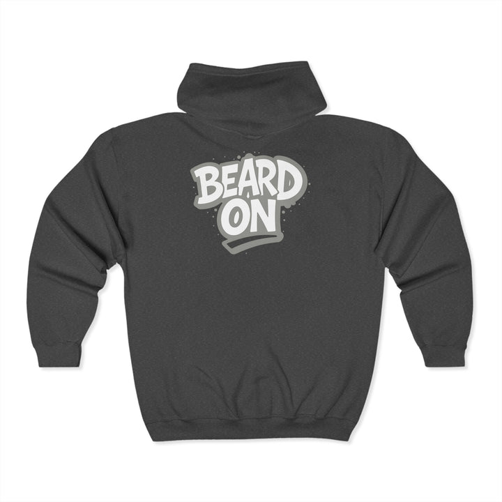 Beard On Hoodie | Unisex Full Zip Sweatshirt | Cozy Gift | Casual Wear | Perfect for Bearded Friends & Holidays