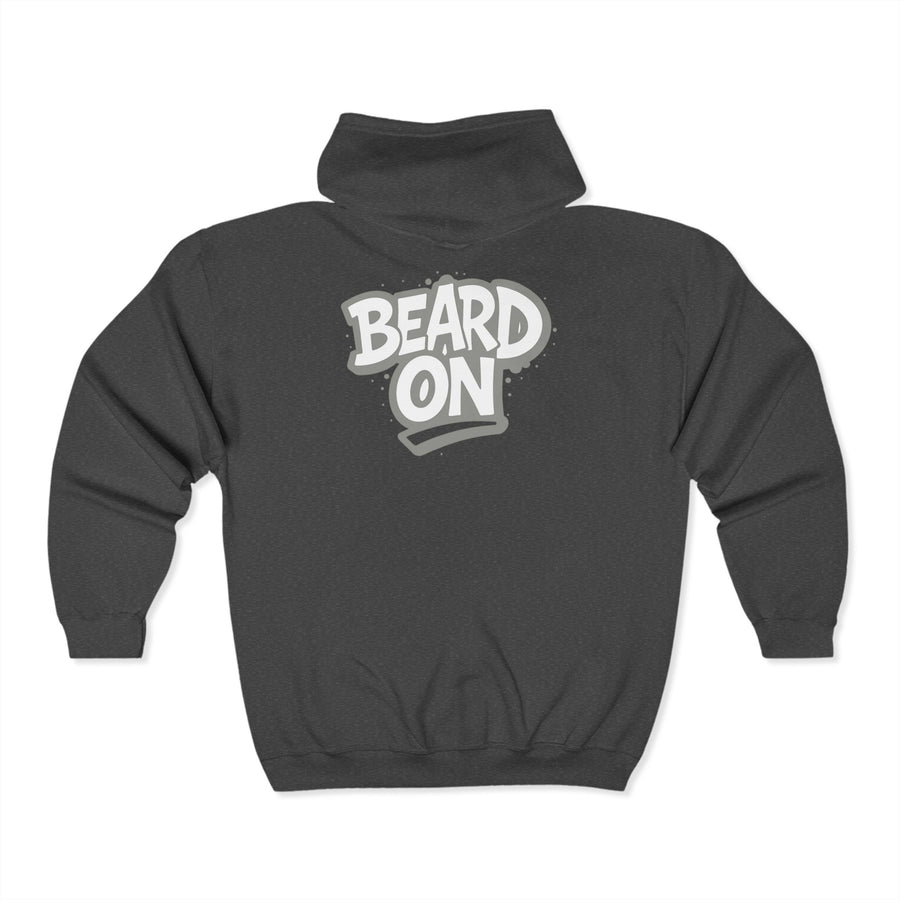 Beard On Hoodie | Unisex Full Zip Sweatshirt | Cozy Gift | Casual Wear | Perfect for Bearded Friends & Holidays