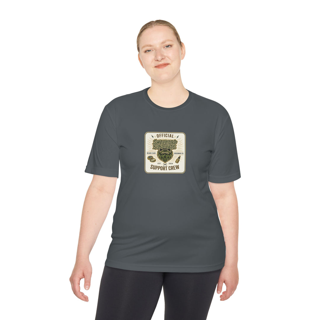 Support Crew Skull Tee — "Official Support Crew" Moisture-Wicking Shirt