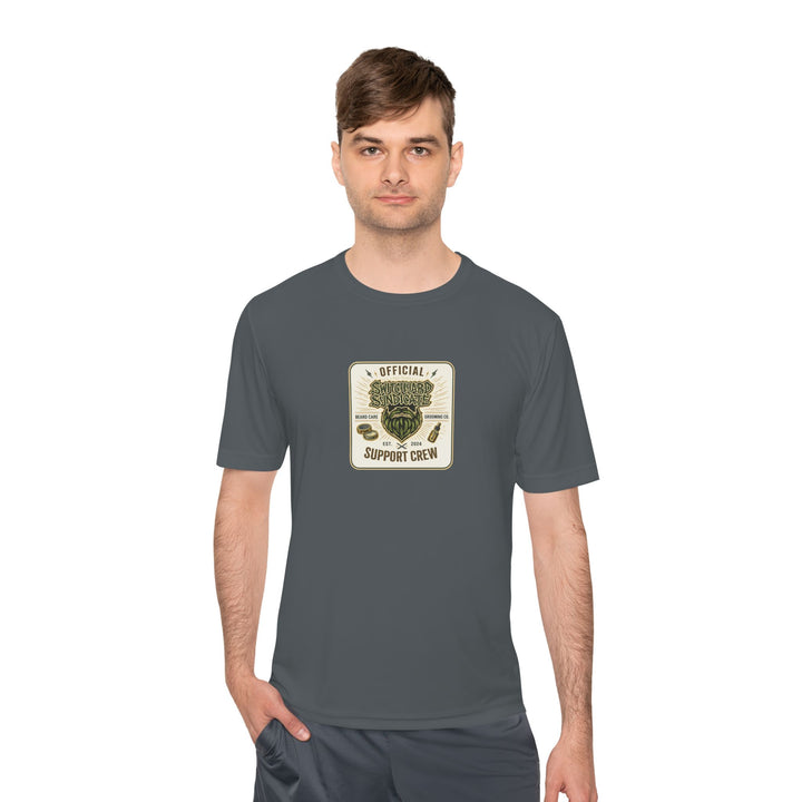 Support Crew Skull Tee — "Official Support Crew" Moisture-Wicking Shirt
