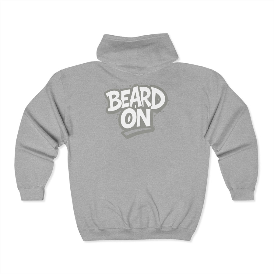 Beard On Hoodie | Unisex Full Zip Sweatshirt | Cozy Gift | Casual Wear | Perfect for Bearded Friends & Holidays