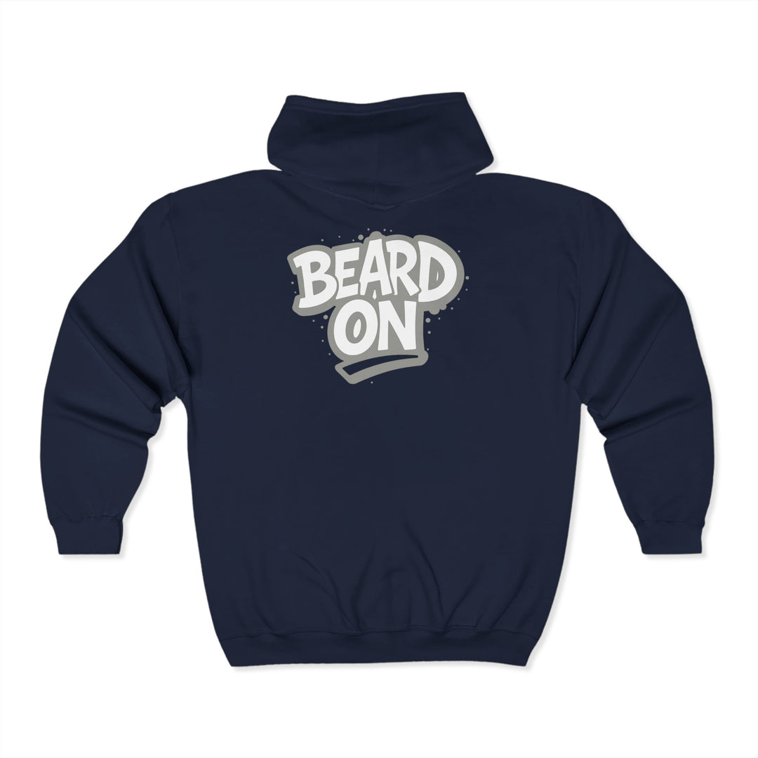 Beard On Hoodie | Unisex Full Zip Sweatshirt | Cozy Gift | Casual Wear | Perfect for Bearded Friends & Holidays