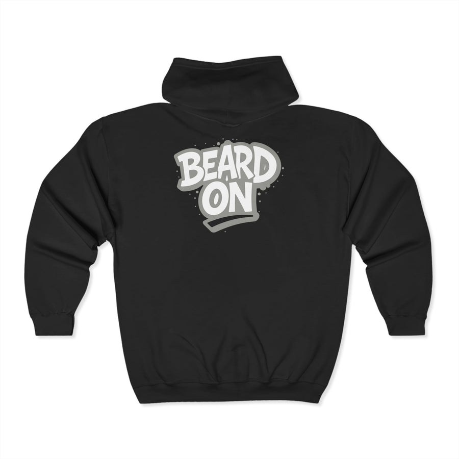 Beard On Hoodie | Unisex Full Zip Sweatshirt | Cozy Gift | Casual Wear | Perfect for Bearded Friends & Holidays