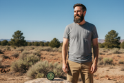 High Noon Resin Beard Balm - bearded man in southwestern desert landscape with bright midday sun